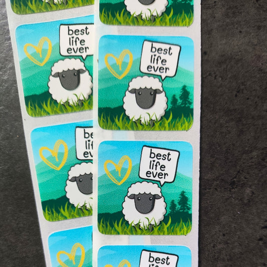 Sticker - 10er Pack „best life ever (Schaf)“