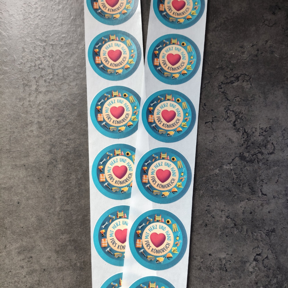 Sticker - 10er Pack „mit Herz und Hand“