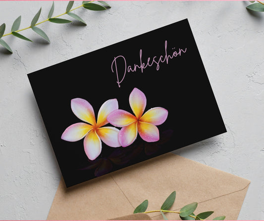 Postkarte "Danke" - frangipani