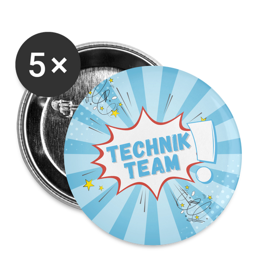 Buttonset (5er Pack) - Technikteam - Weiß